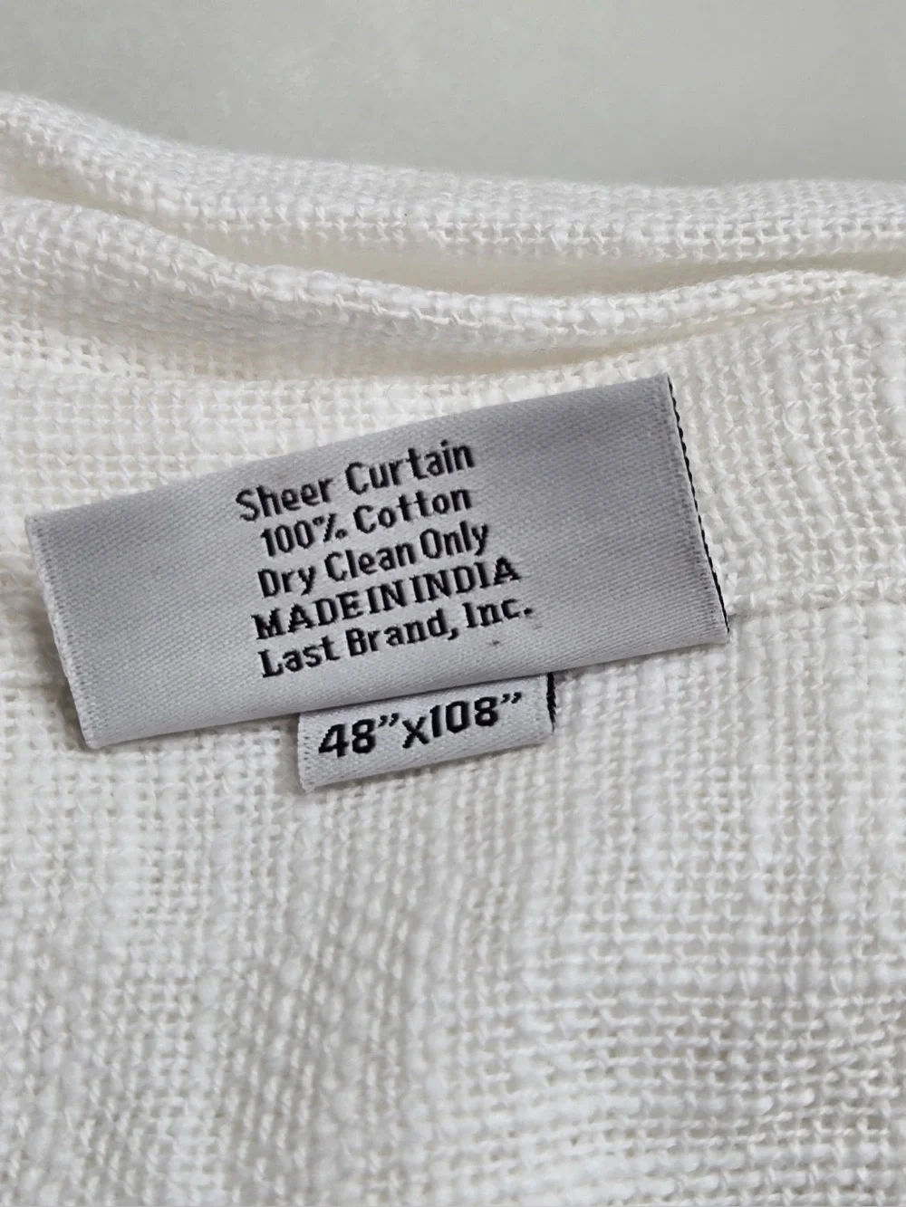 QUINCE Set Of 4 48x108 Cotton Sheer Curtains White 0945